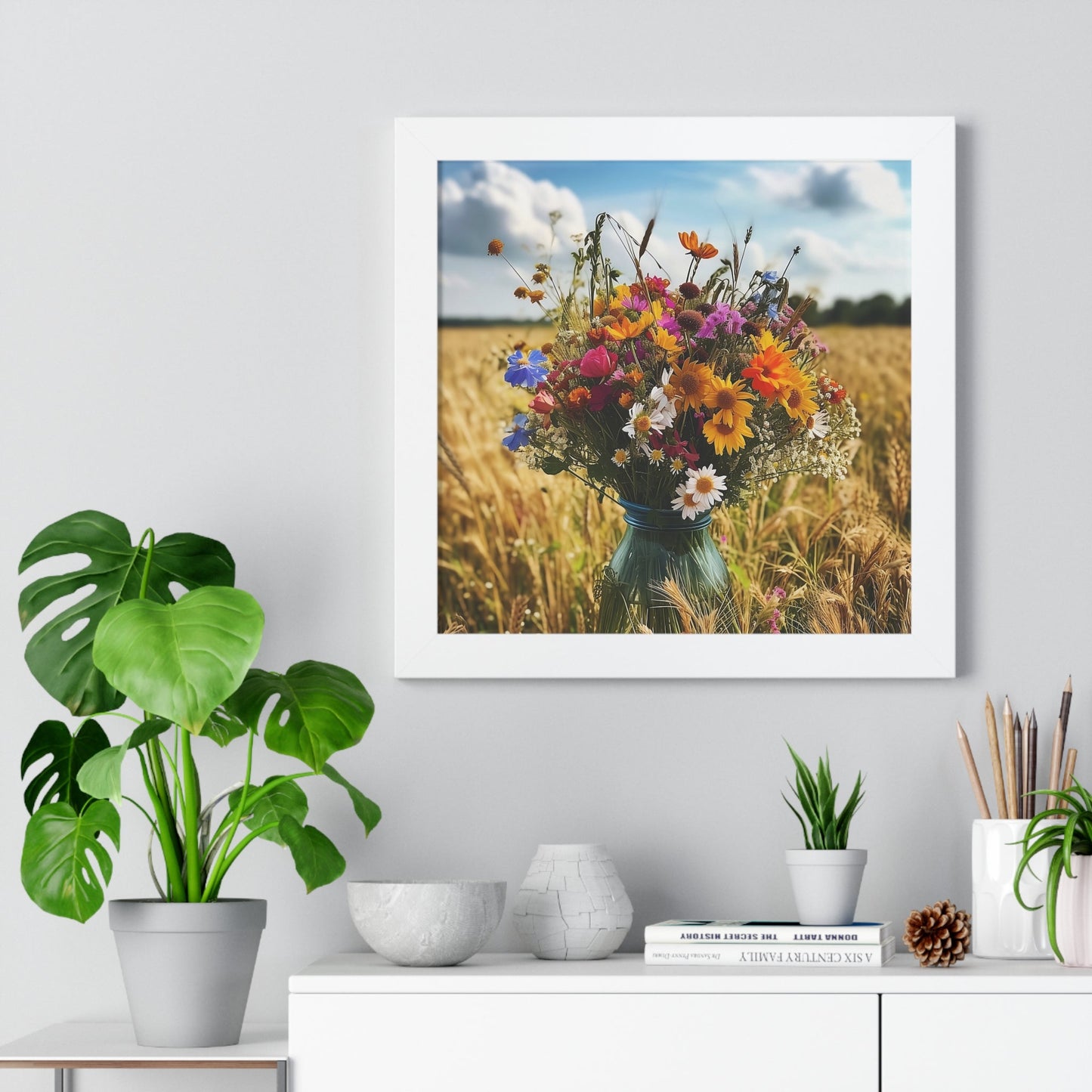 Wildflower Vase Framed Vertical Poster