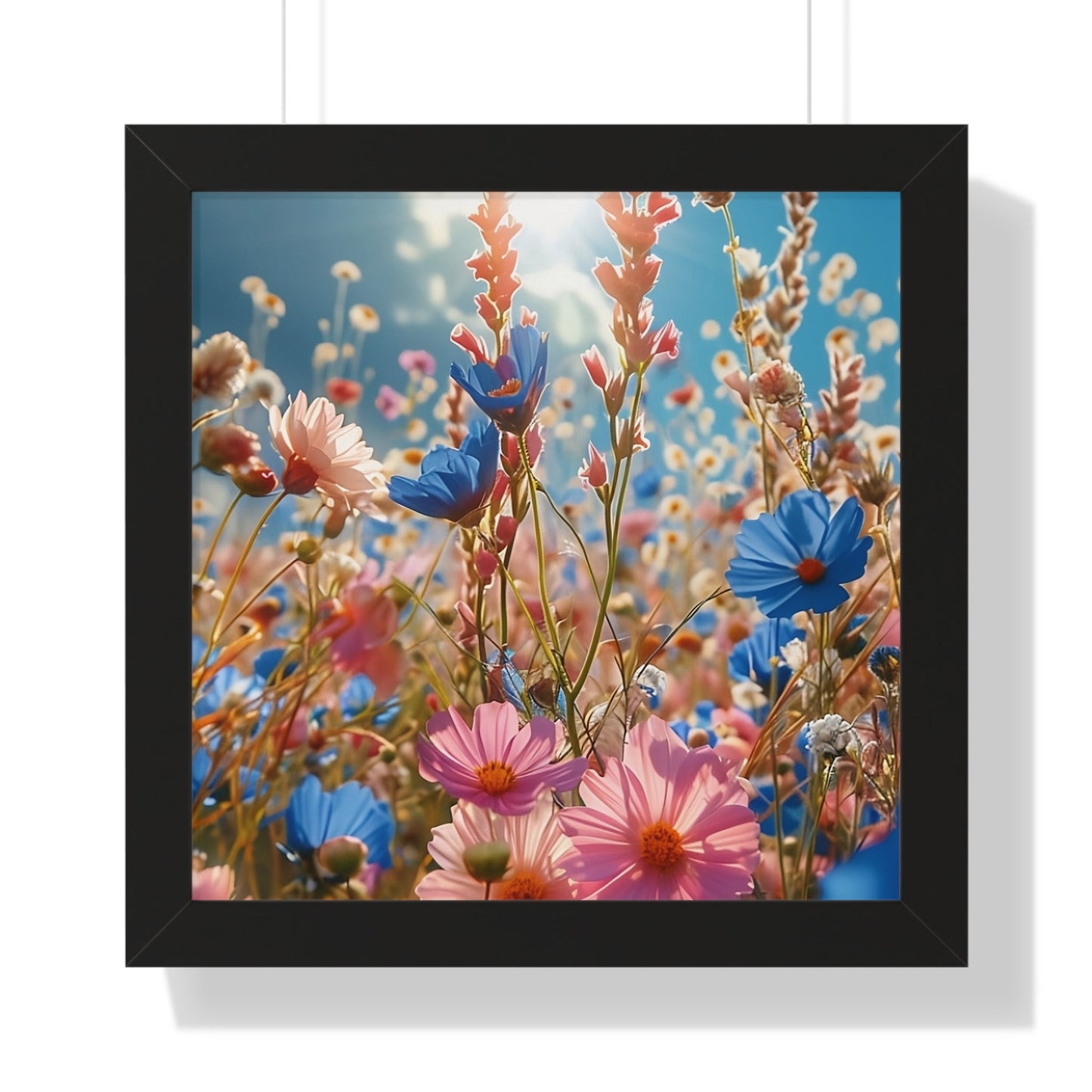 Summer Wildflower Meadow Framed Vertical Poster