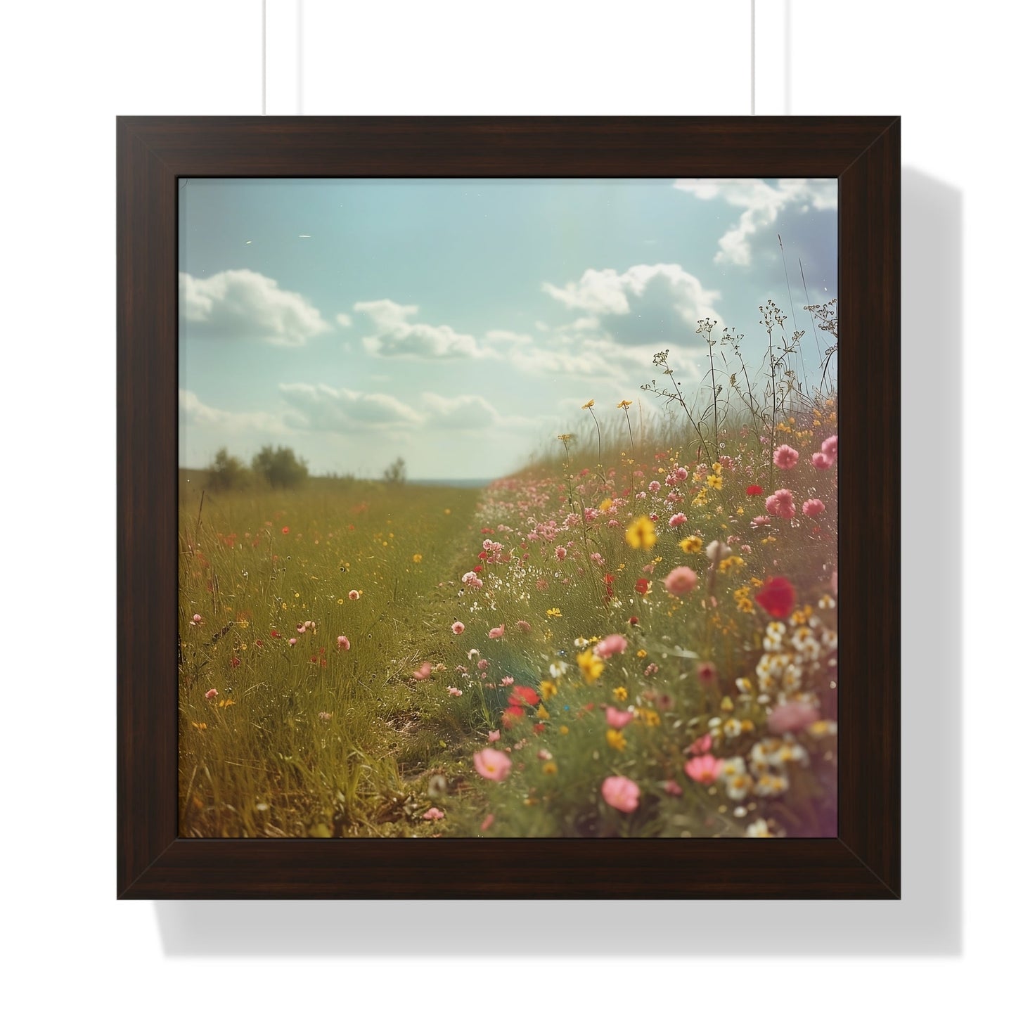 Country Road Wildflowers Framed Vertical Poster
