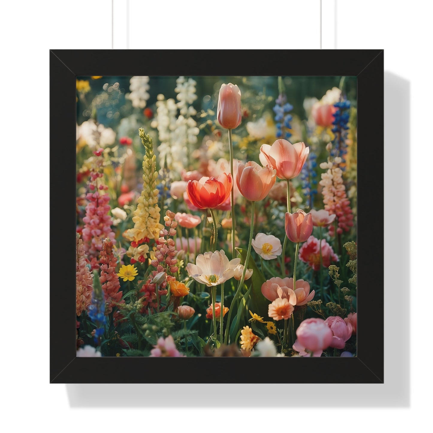 Colorful Spring Garden Framed Vertical Poster