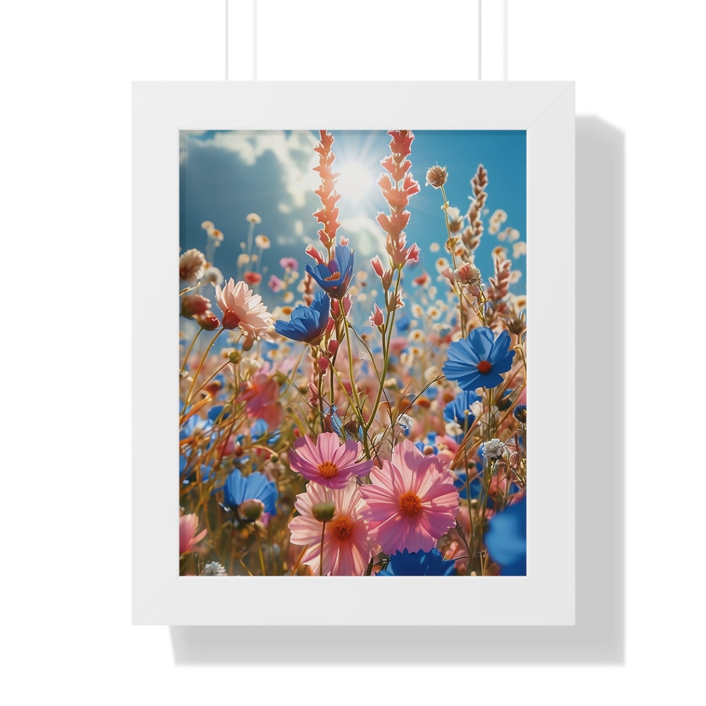 Summer Wildflower Meadow Framed Vertical Poster