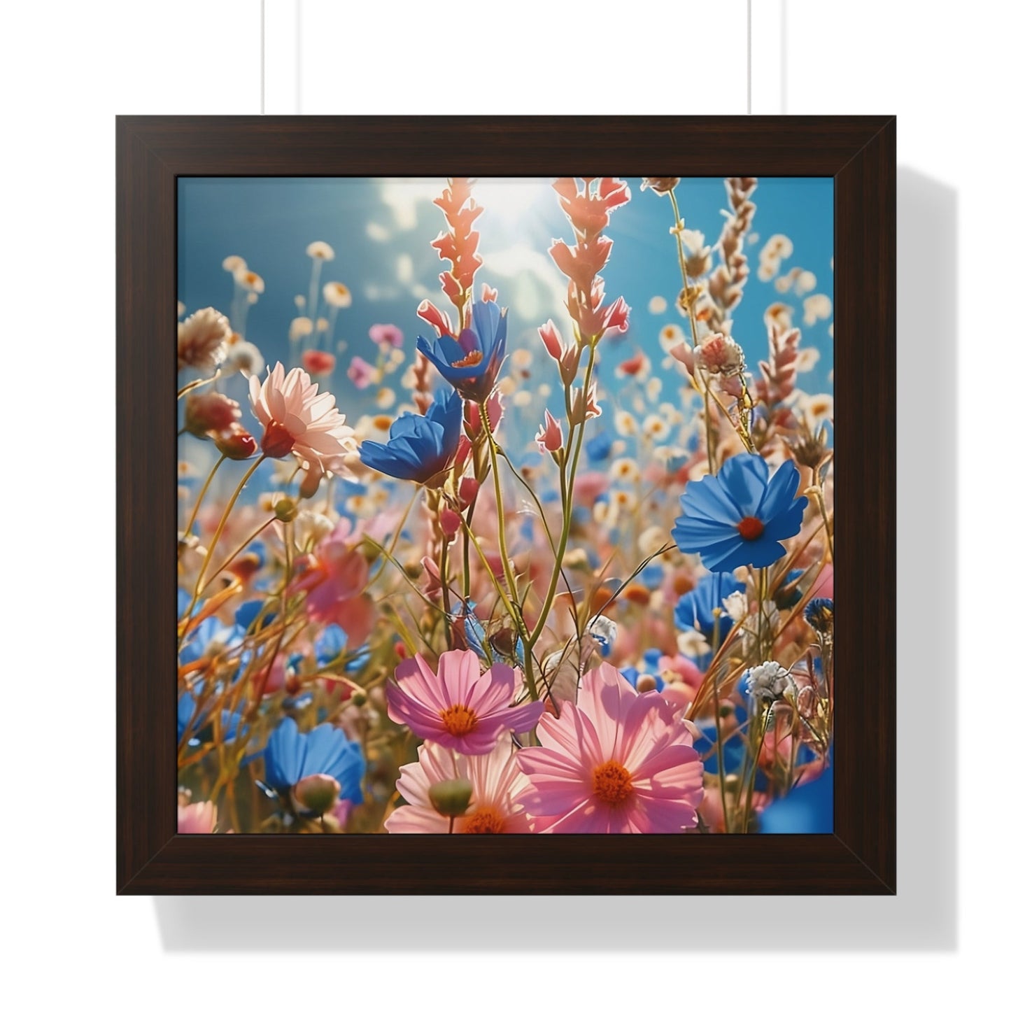 Summer Wildflower Meadow Framed Vertical Poster