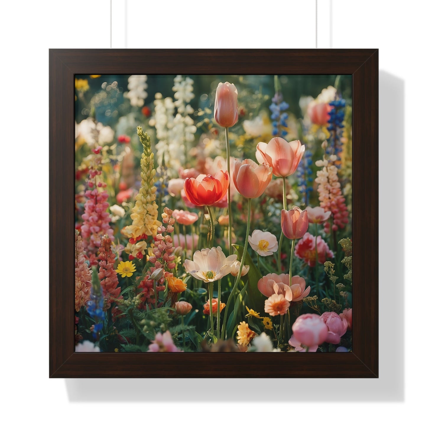 Colorful Spring Garden Framed Vertical Poster