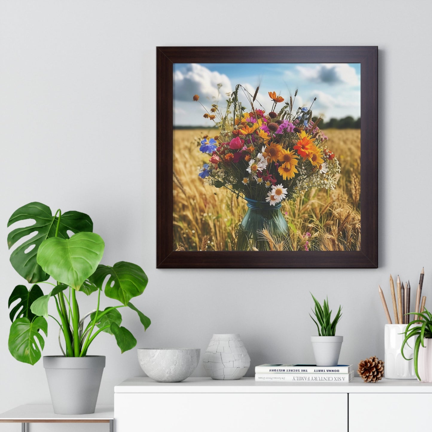 Wildflower Vase Framed Vertical Poster