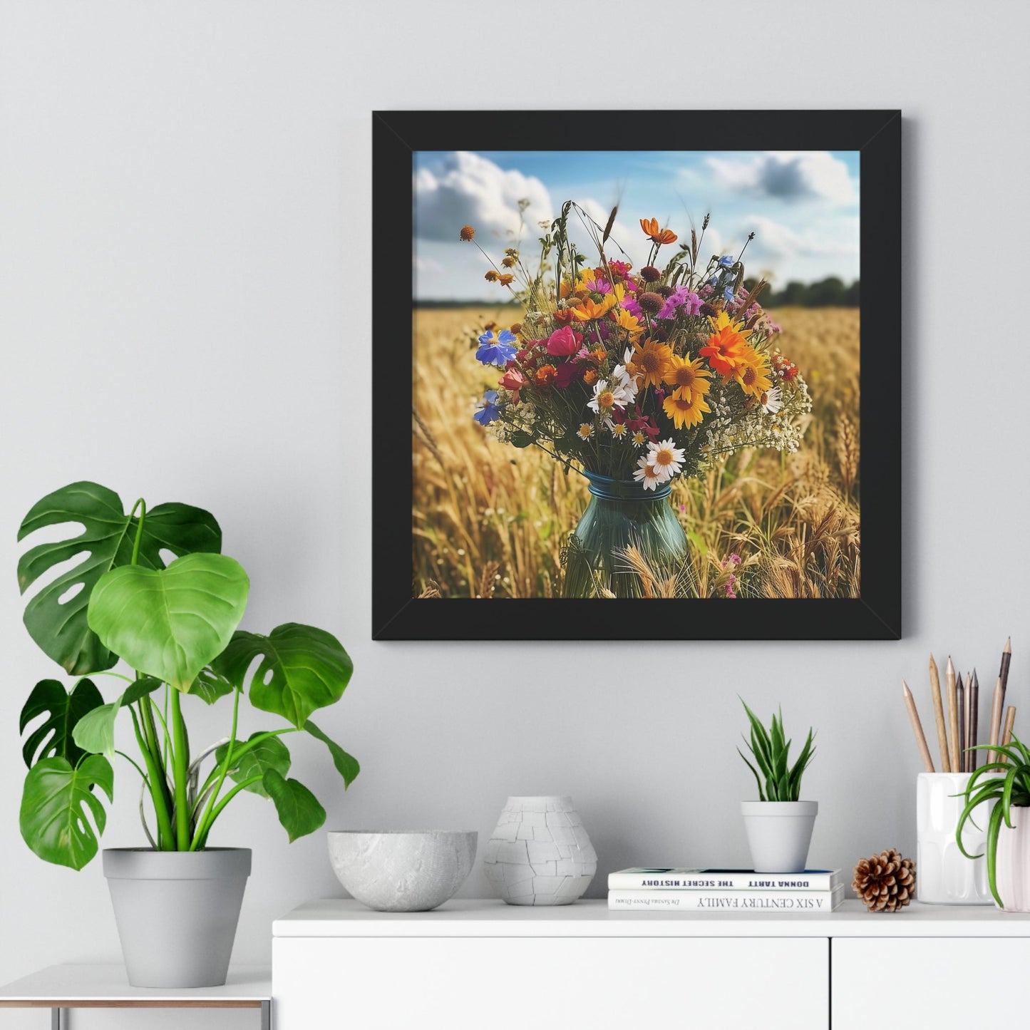 Wildflower Vase Framed Vertical Poster