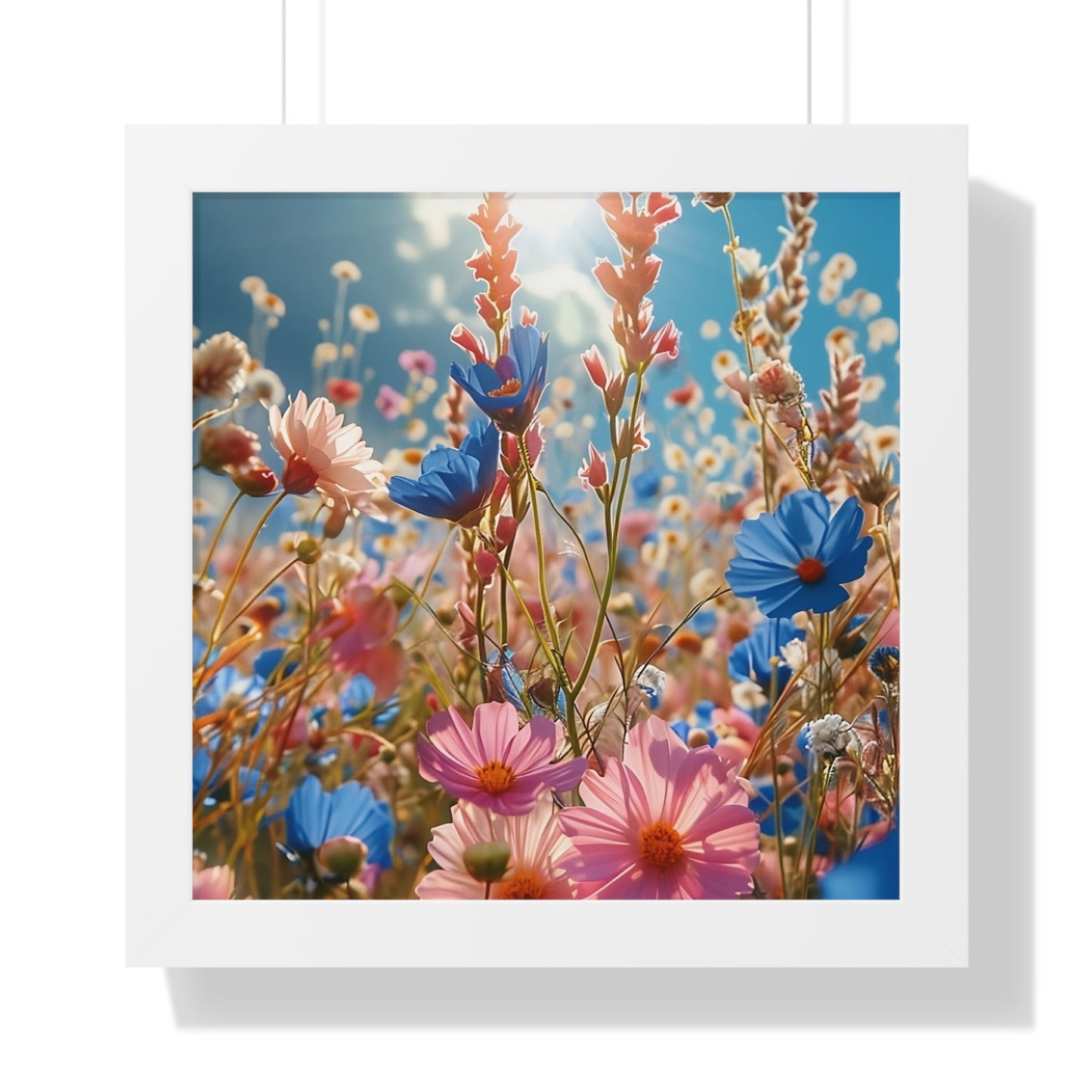 Summer Wildflower Meadow Framed Vertical Poster