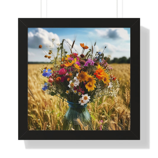 Wildflower Vase Framed Vertical Poster